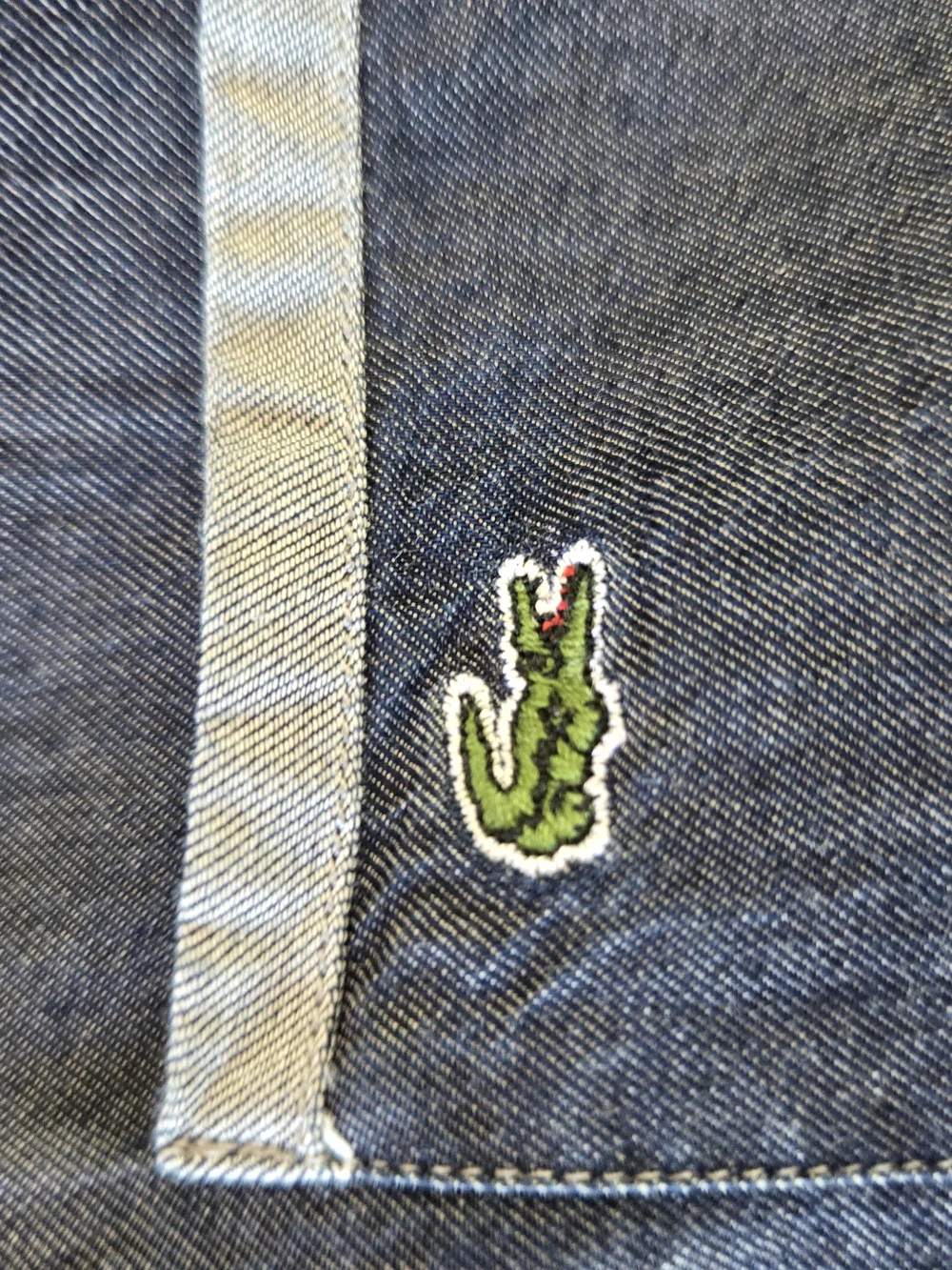 LACOSTE Dark Blue Chambray Button-Up Shirt - Picture 7 of 12